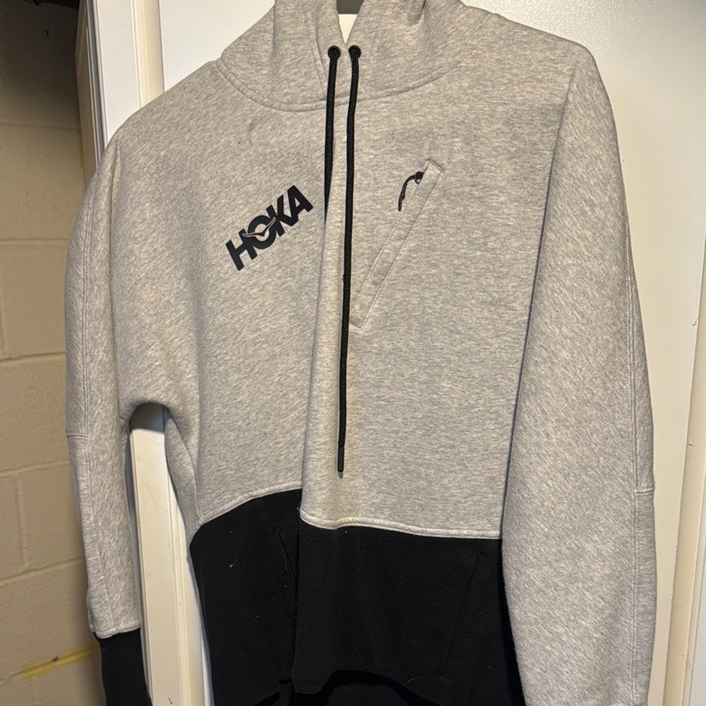HOKA Gray and Black Hoodie